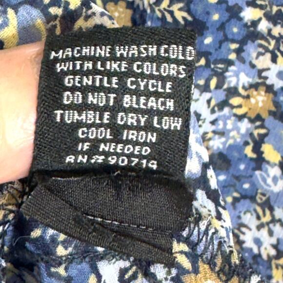 Y2k Midi Dress 8 Sheer Ditsy Floral Chiffon Ethereal Fairy WhimsiGoth Ruffle MSK - Picture 8 of 16